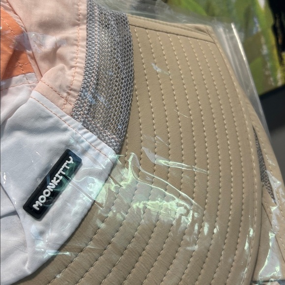 Moon Kitty Kids Sun Hat with Neck Flap - Beige, White, and Orange - Picture 11 of 11